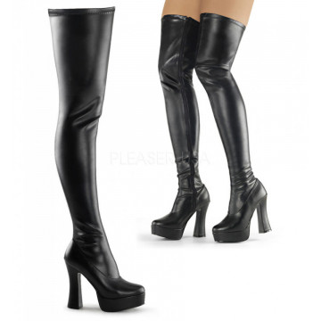 Pleaser ELECTRA-3000Z Blk Str Faux Leather