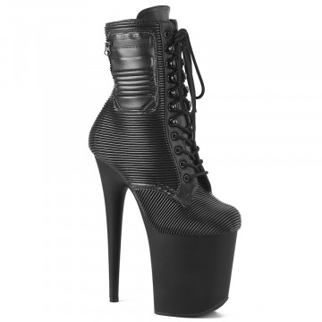 Pleaser FLAMINGO-1020PK Blk Quilted Faux Leather/B