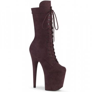Pleaser FLAMINGO-1050FS Brown Faux Suede/Brown Fau