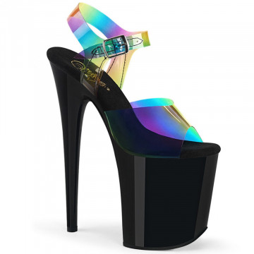 Pleaser FLAMINGO-808RB Rainbow PVC/Blk