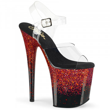 Pleaser FLAMINGO-808SS Clr/Blk-Red Multi Glitter