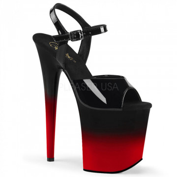 Pleaser FLAMINGO-809BR-H Blk Pat/Blk-Red