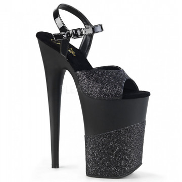 Pleaser INFINITY-909-2G Blk Glitter/Blk Glitter