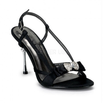 Pleaser Party & Prom JEWEL-12 Blk Satin
