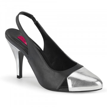 Pleaser Pink Label DREAM-405 Blk Faux Leather-Slv