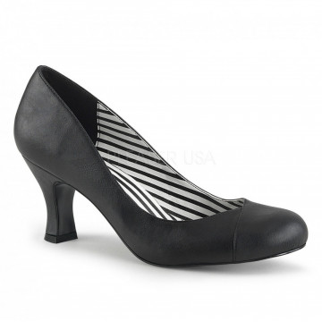 Pleaser Pink Label JENNA-01 Blk Faux Leather