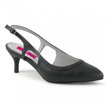 Pleaser Pink Label KITTEN-02 Blk Faux Leather