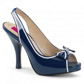 Pleaser Pink Label PINUP-10 Blue-Wht Pat