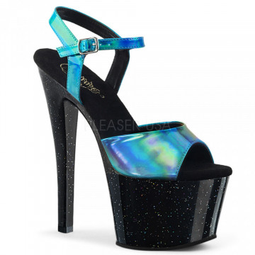 Pleaser SKY-309HG Turquoise Hologram/Blk