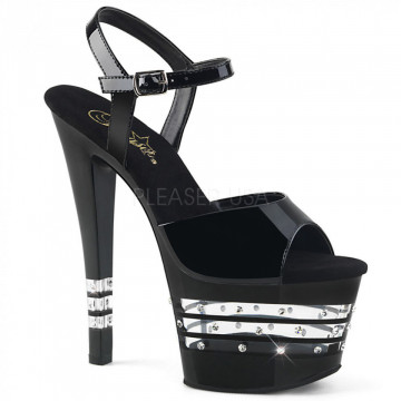 Pleaser SKY-309LNRS Blk Pat/Blk
