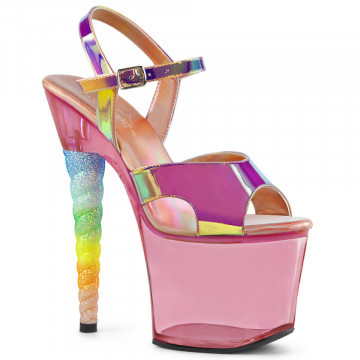 Pleaser UNICORN-711T Pink Shifting TPU/Bubble Gum