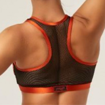 Polerina Wear Anela Top Autumn Arancio e rete Nera