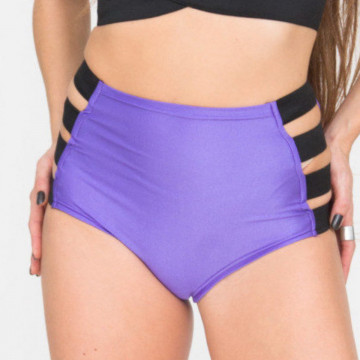 SHORT HIGH WAIST PURPLE STRIPES h24