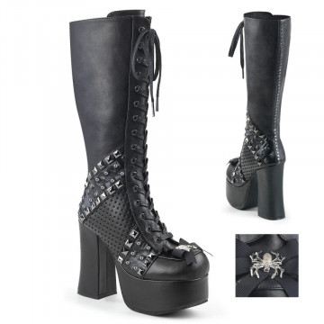 Demonia CHARADE-150 Blk Vegan Leather