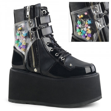 Demonia DAMNED-115 Blk Vegan Leather-Blk Pat