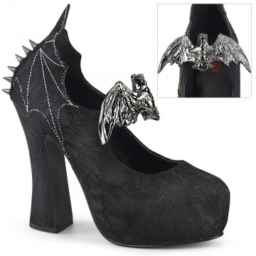 Demonia DEMON-18 Blk Satin-Blk Lace