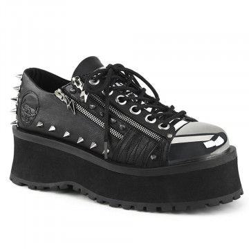 Demonia GRAVEDIGGER-04 Blk Vegan Leather