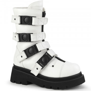 Demonia RENEGADE-55 Wht Vegan Leather