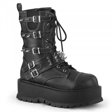 Demonia SLACKER-165 Blk Vegan Leather