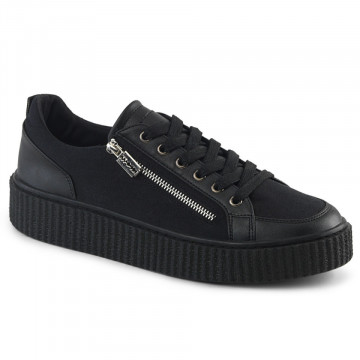 Demonia SNEEKER-105 Blk Canvas-Blk Pu