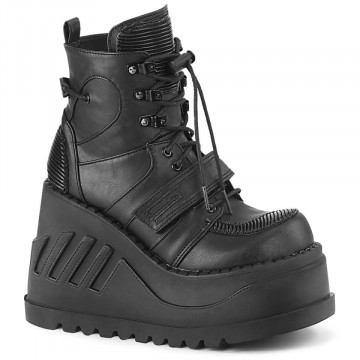 Demonia STOMP-13 Blk Vegan Leather