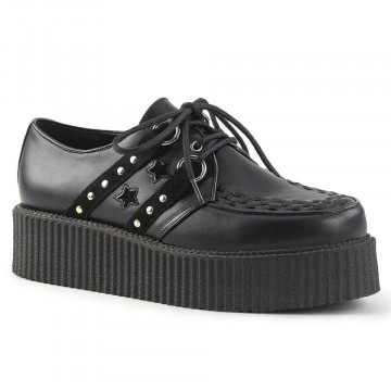 Demonia V-CREEPER-538 Blk Vegan Leather-Suede