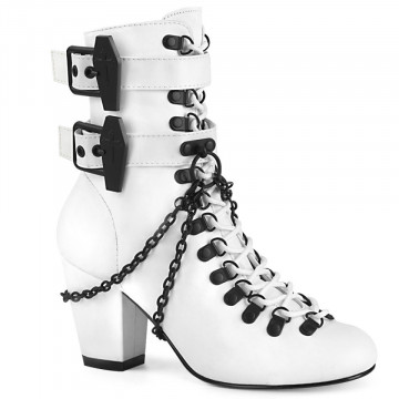 Demonia VIVIKA-128 Wht Vegan Leather