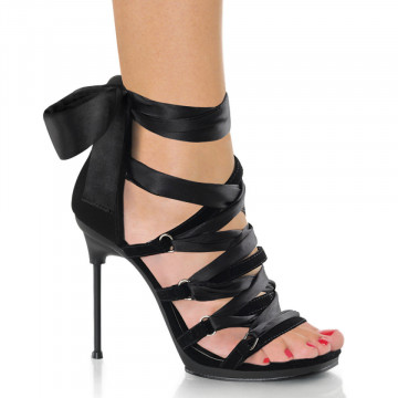 Fabulicious CHIC-26 Blk Velvet-Satin/Blk Matte