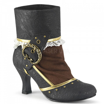 Funtasma MATEY-115 Blk Distressed Pu-Brown Microfiber