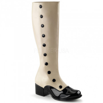 Funtasma RETRO-306 Cream Str Pu-Blk Pat