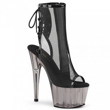 Pleaser ADORE-1018MSHT Blk Pat-Mesh/Smoke Tinted