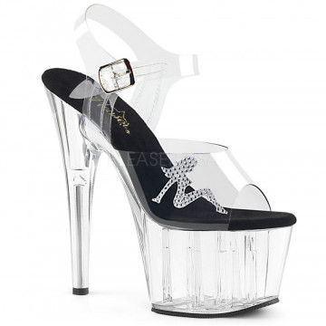 Pleaser ADORE-708RSTG Clr-Blk/Clr