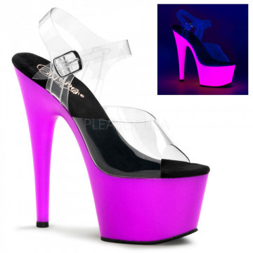 Pleaser ADORE-708UV Clr/Neon Purple