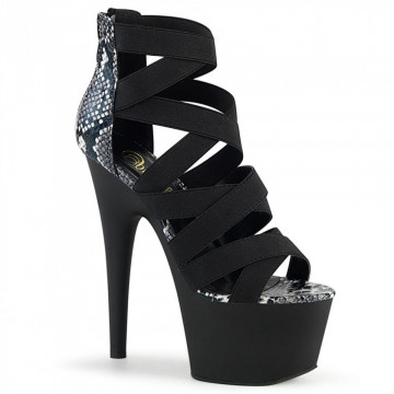 Pleaser ADORE-748SP Blk Elastic Band-Snake Print P