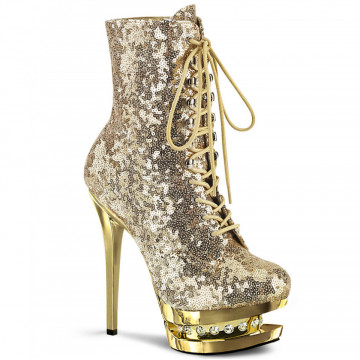 Pleaser BLONDIE-R-1020 Gold Sequins/Gold Chrome