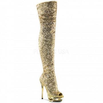 Pleaser BLONDIE-R-3011 Gold Sequins/Gold Chrome