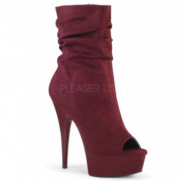 Pleaser DELIGHT-1031 Burgundy Faux Suede/Burgundy