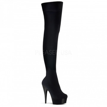 Pleaser DELIGHT-3002 Blk Str Velvet/Blk