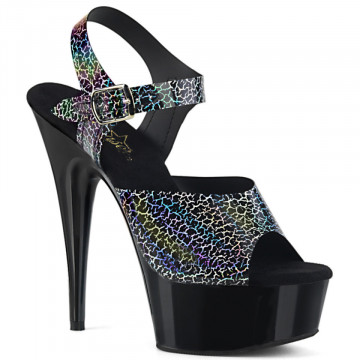 Pleaser DELIGHT-608N-CK Blk Cracker Hologram TPU/Blk