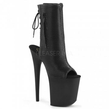 Pleaser FLAMINGO-1018 Blk Quilted Faux Leather/Blk Matte