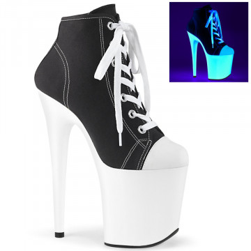 Pleaser FLAMINGO-800SK-02 Blk Canvas/Neon White