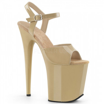Pleaser FLAMINGO-809 Cream Pat/Cream