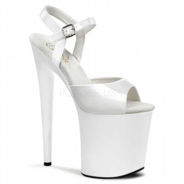 Pleaser FLAMINGO-809 Wht Pat/Wht
