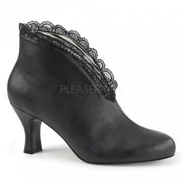 Pleaser Pink Label JENNA-105 Blk Faux Leather-Lace