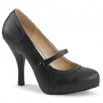 Pleaser Pink Label PINUP-01 Blk Faux Leather