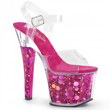 Pleaser RADIANT-708BHG Clr/Fuchsia Hologram
