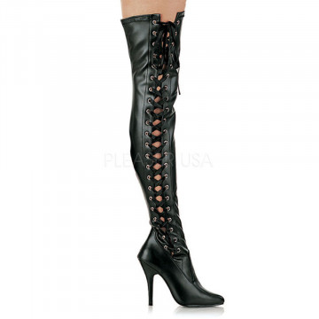 Pleaser SEDUCE-3050 Blk Str Faux Leather