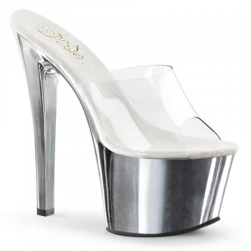 Pleaser SKY-301 Clr/Slv Chrome