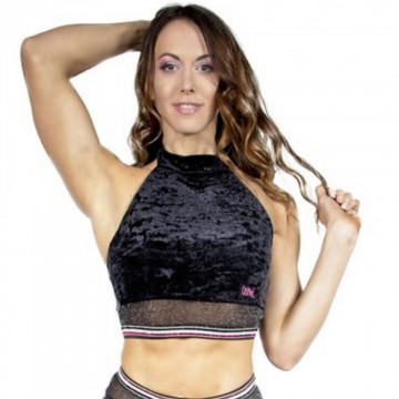 Wink Glitter Mist Halter Top W0210 (black or raspberry)