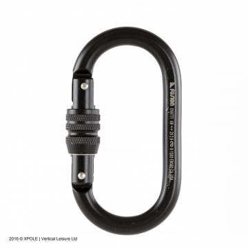 X-pole Carabiner Screw Gate (MBS 25kN) Black